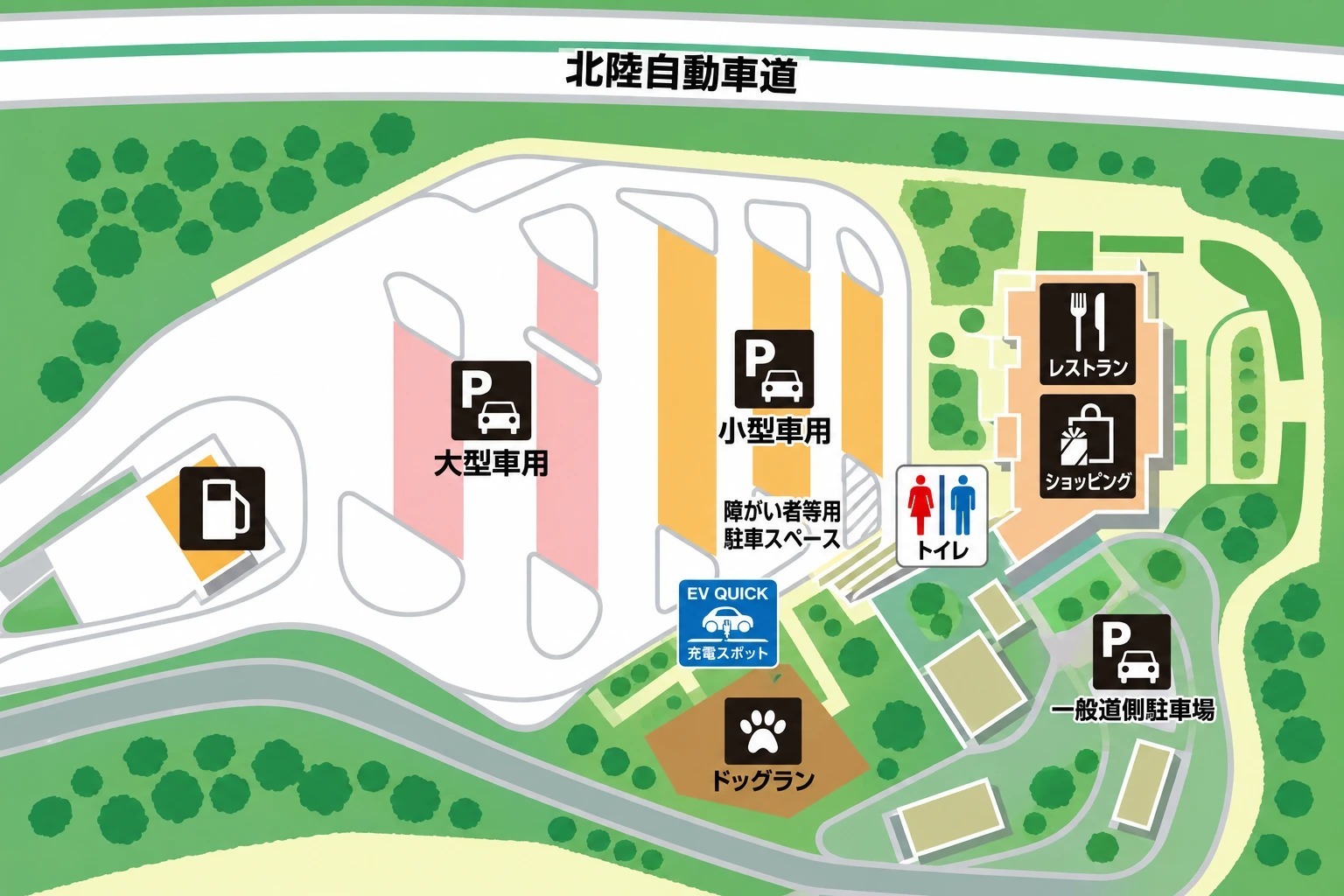 米山SAの施設案内図